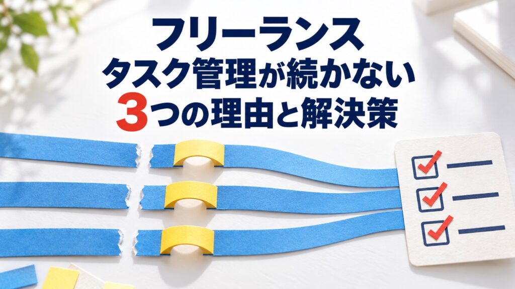 フリーランスのタスク管理が続かない理由3つと解決策