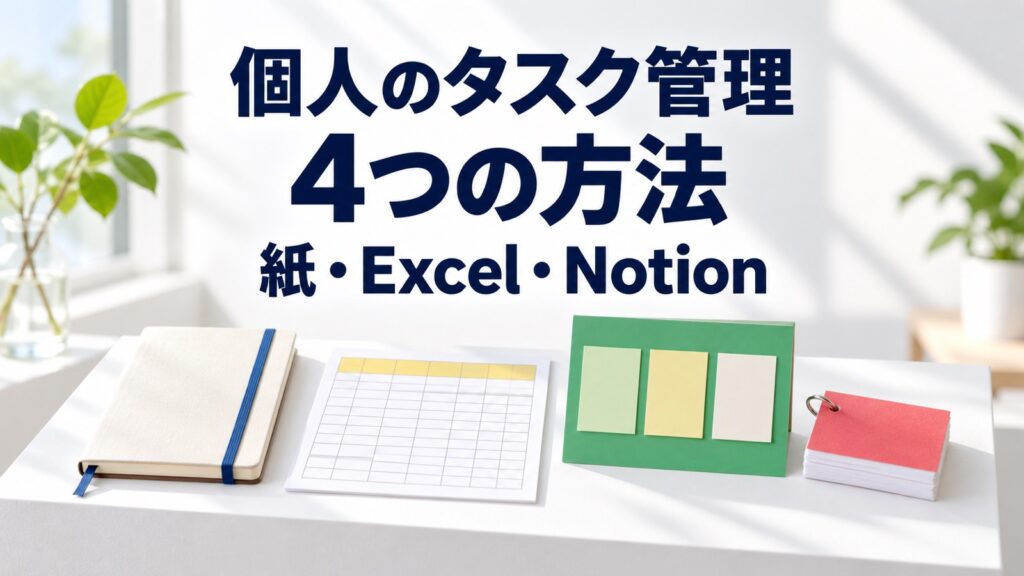 個人のタスク管理方法4パターン｜紙・Excel・Notion
