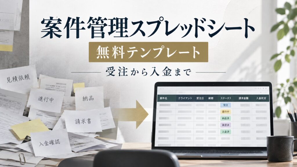 案件管理スプレッドシート無料テンプレ｜受注から入金まで