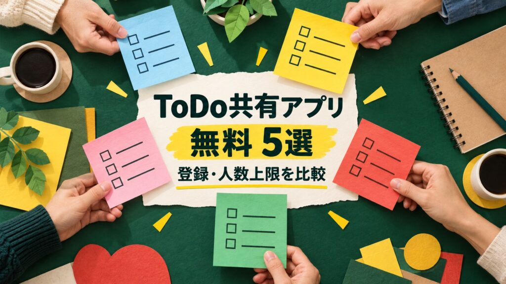 ToDoリスト共有アプリ無料5選｜登録と人数上限を比較