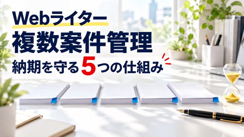Webライターの複数案件管理術｜納期を守る5つの仕組み