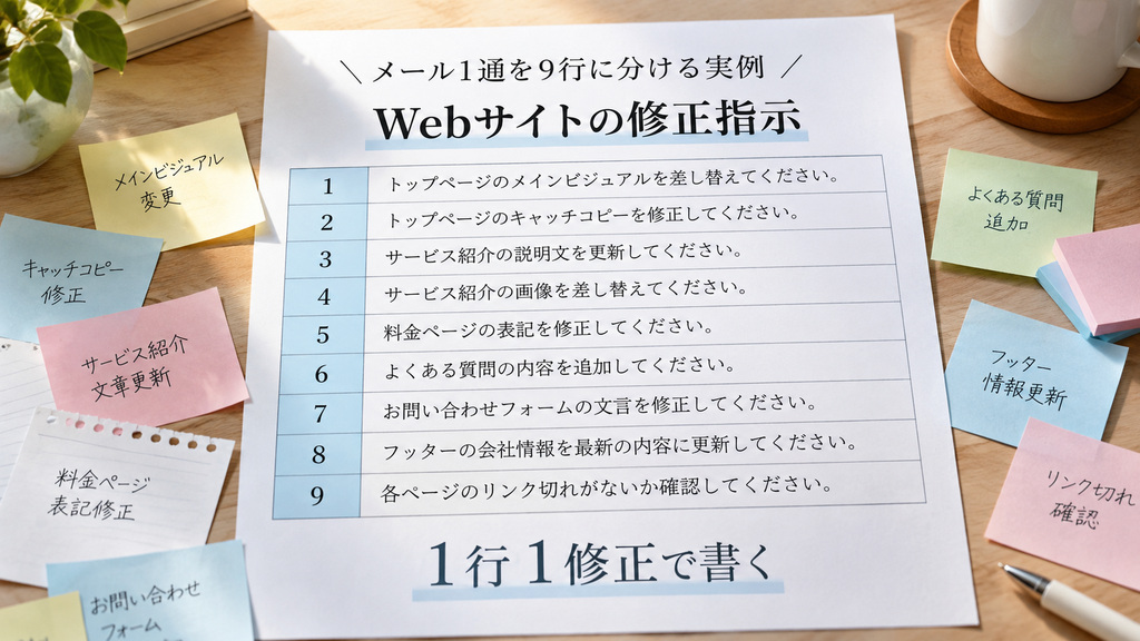 Webサイトの修正指示の書き方｜1行1修正でまとめる一覧表と手順