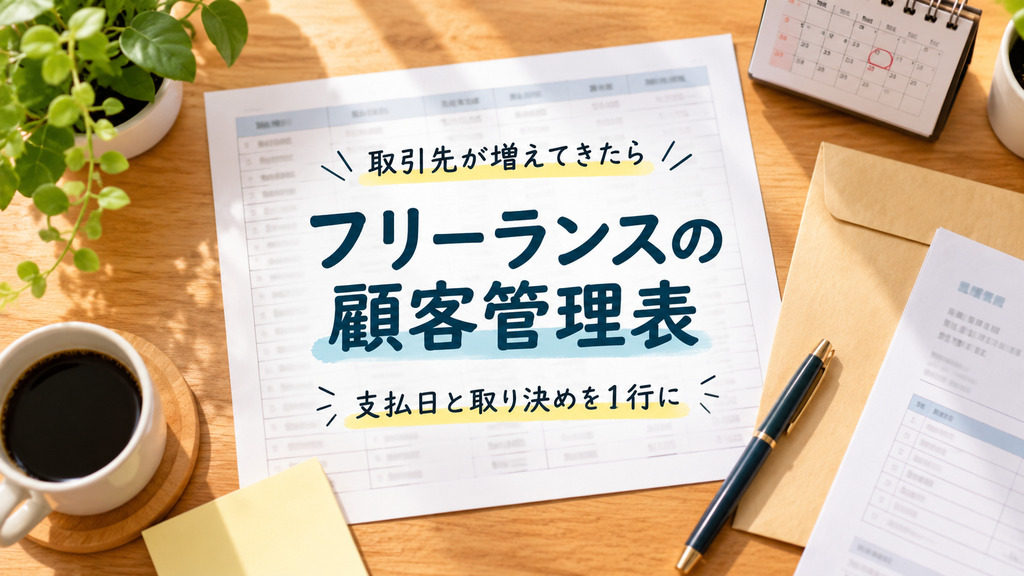 顧客管理表のテンプレート｜フリーランスが取引先ごとの支払日と取り決めを残す