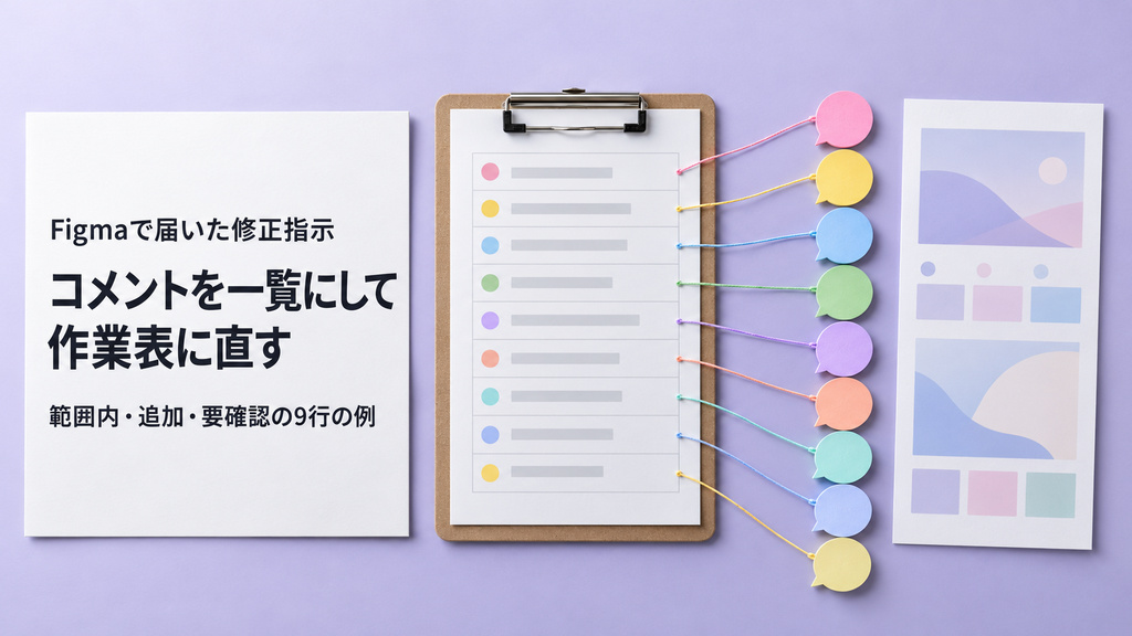 Figmaのコメント一覧の見方と書き出し方|1行1修正の修正管理表にまとめる手順