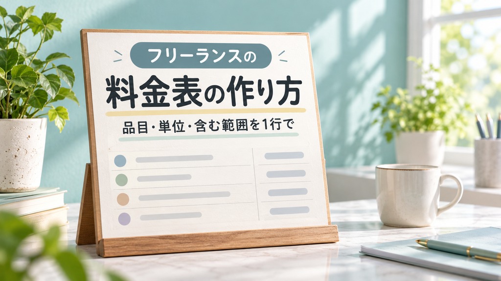 フリーランスの料金表の作り方｜Web制作の記入例と含む範囲を決める5ステップ