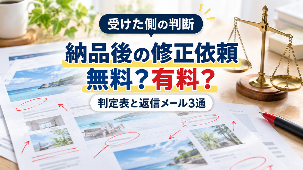 納品後の修正依頼は無料？有料？原因と時期の判定表と返信メールの例文3つ