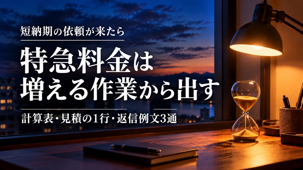 特急料金の決め方|フリーランスが短納期の依頼で割増を出す見積と返信例文